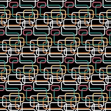 Seamless pattern rectangular shape on black background Illustrazione stock