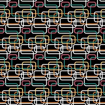 Seamless pattern rectangular shape on black background Illustrazione stock