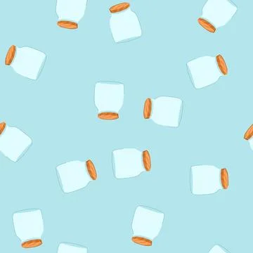Seamless pattern recyclable eco friendly jar cartoon vector Illustrazione stock