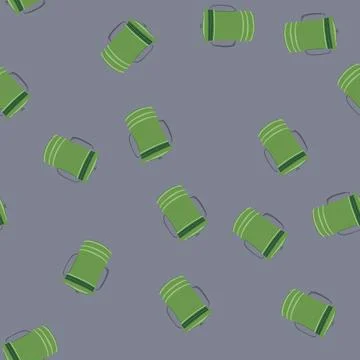 Seamless pattern recycle compost bin cartoon vector Stock Illustration