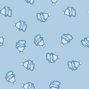 Seamless pattern recycle crumpled plastic bottle cartoon vector 库存插图
