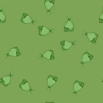 Seamless pattern recycling compostable trash bag cartoon vector Stock Illustration