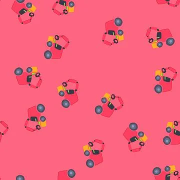 Seamless pattern recycling mini robot sorting trash cartoon vector 스톡 일러스트