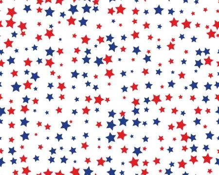 Seamless pattern with red and blue stars Stock Illustration