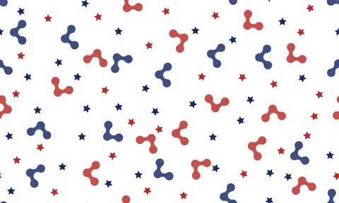 Seamless pattern red And Blue Confetti Isolated On Background. Stock Illustration