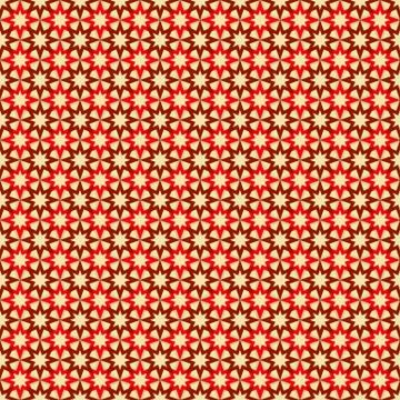 Seamless pattern with red and dark red stars on tan background Stock Illustration