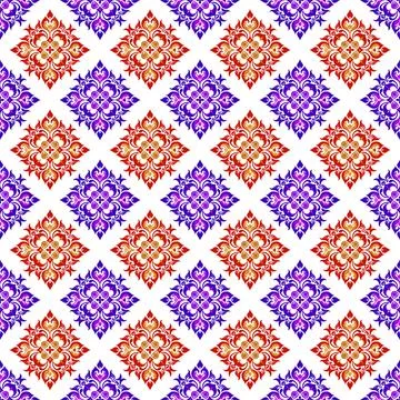 Seamless pattern with red and gold stars Stock Illustration