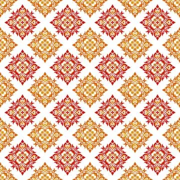 Seamless pattern with red and gold stars Stock Illustration