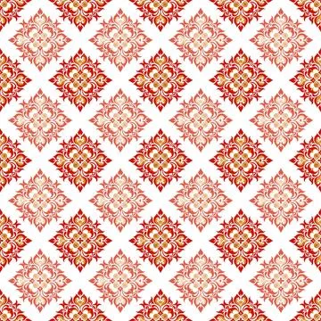 Seamless pattern with red and gold stars Stock Illustration