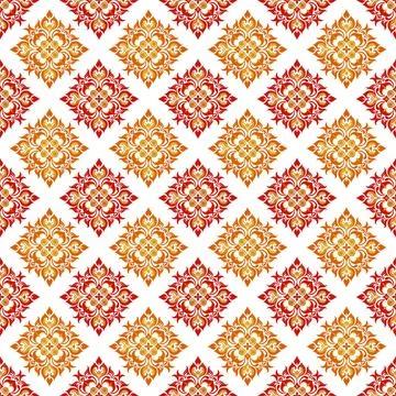Seamless pattern with red and gold stars Stock Illustration