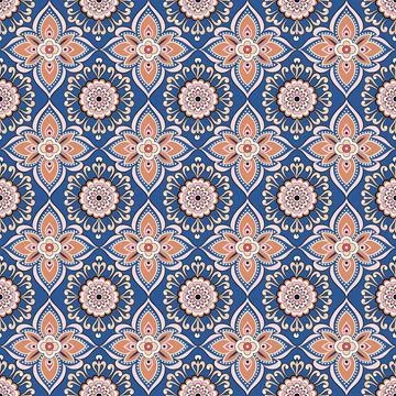 Seamless pattern with red and gold stars Stock Illustration