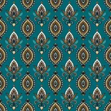 Seamless pattern with red and gold stars Stock Illustration