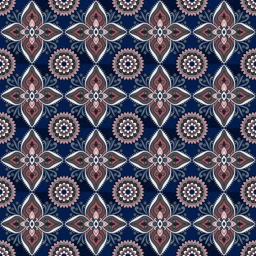 Seamless pattern with red and gold stars Illustrazione stock