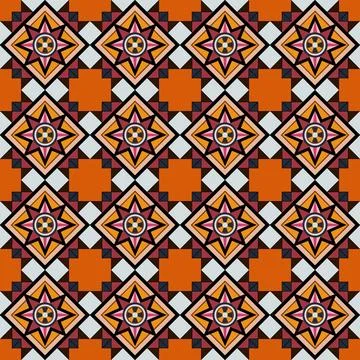 Seamless pattern with red and gold stars Illustrazione stock