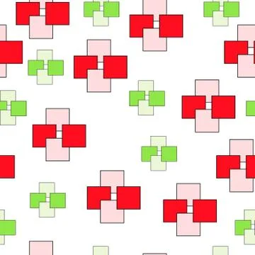 Seamless pattern with red and green squares Stock Illustration