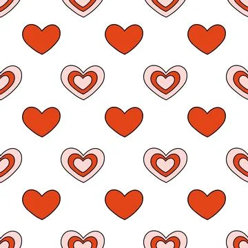 Seamless pattern with red and pink heart. Valentine day background. Stock Illustration