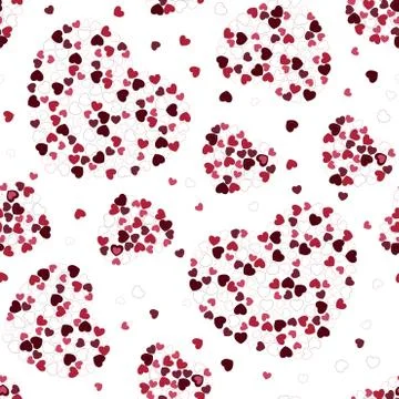 Seamless pattern with red and rose hearts for your design. Stockillustratie