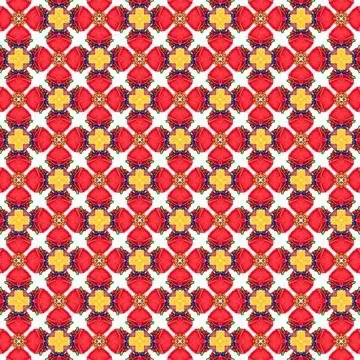 Seamless pattern with red and yellow geometry, simple graphic design Stock Illustration