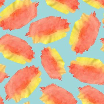 Seamless Pattern with Red and Yellow Watercolor Spots. Stock Illustration