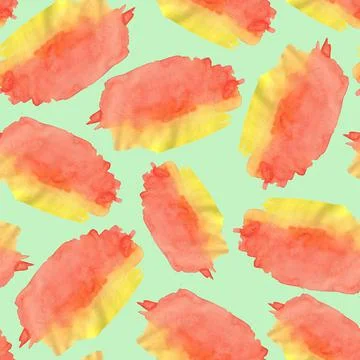 Seamless Pattern with Red and Yellow Watercolor Spots. Stock Illustration