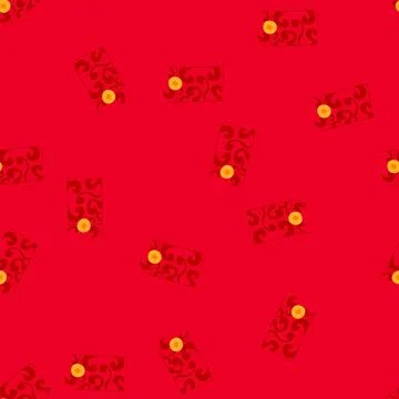 Seamless pattern red angpao envelope with money coin design Stock Illustration