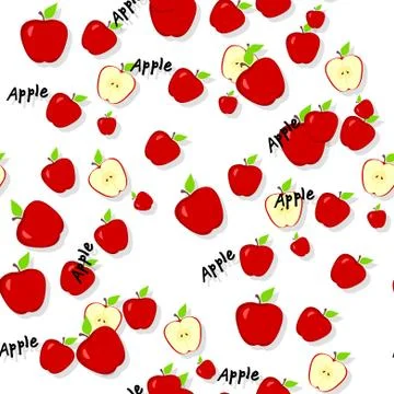Seamless pattern with red apples Illustrazione stock