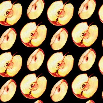 Seamless pattern with red apples. Stock Illustration