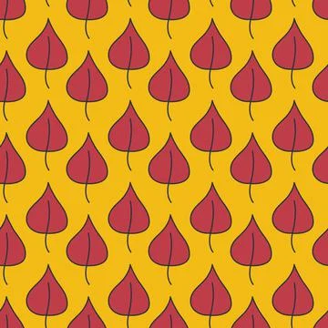 Seamless pattern red autumn triangular leaf foliage, for textile wallpaper Stock Illustration