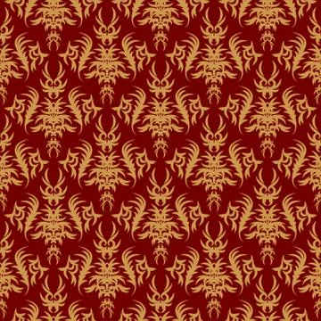 Seamless pattern on a red background 스톡 사진