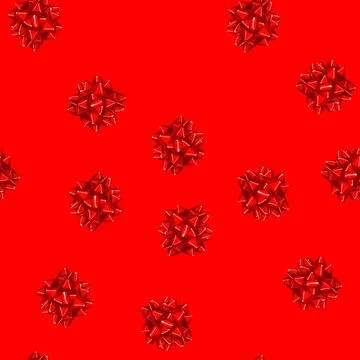 Seamless pattern red bow ribbon cartoon vector Stock Illustration