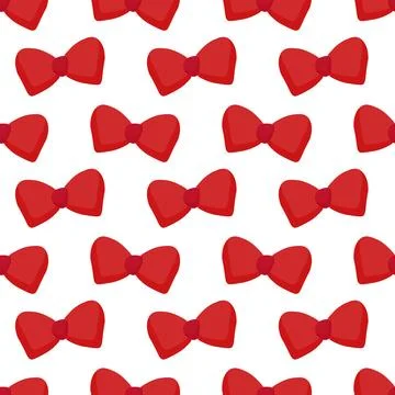 Seamless pattern with red bow ties on white background Stock Illustration