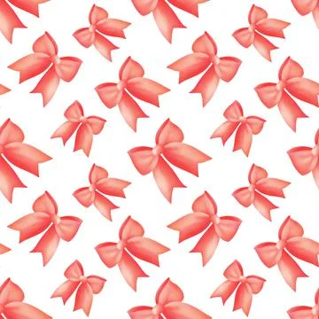 Seamless pattern of red bow on a white background 스톡 일러스트