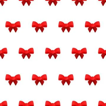 Seamless pattern of red bows on a white background. Minimalistic pattern. V.. Stock Illustration