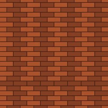 Seamless pattern of the red brick wall square format background template. Stock Illustration