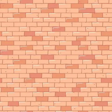 Seamless pattern, Red brick wall. Vector illustration in flat style. For Stock Illustration