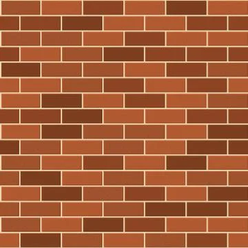 Seamless Pattern of Red Brick wirh Light Seam. Vector Illustrazione stock