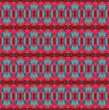 Seamless pattern red brown turquoise gray Stock Illustration