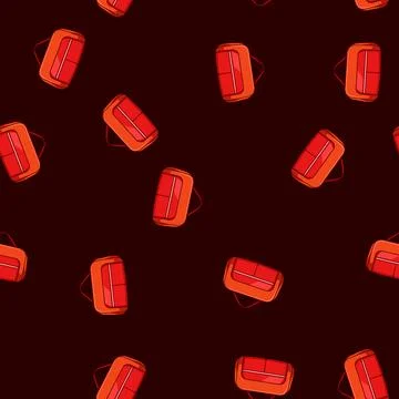 Seamless pattern Red carry on bag illustrating travel and luggage concept Stock Illustration