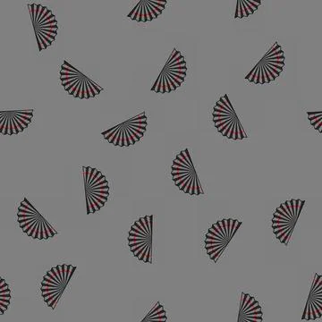 Seamless pattern red chinese fan cartoon vector Stock Illustration