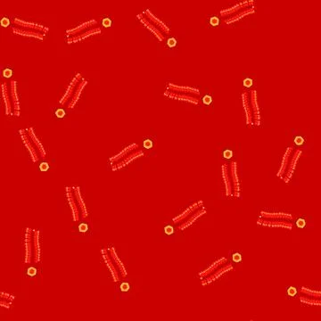 Seamless pattern red chinese firecracker cartoon vector Stock Illustration