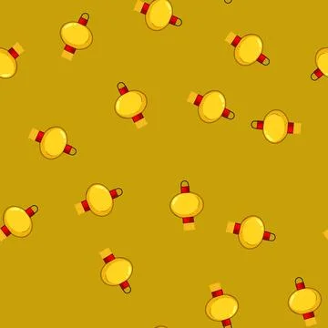 Seamless pattern red chinese lamp cartoon vector Stockillustratie