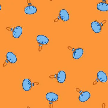 Seamless pattern red chinese lucky bag cartoon vector Stock Illustration