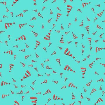 Seamless pattern red Christmas tree made from ribbons. New year vector Illustrazione stock