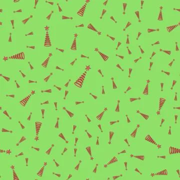 Seamless pattern red Christmas tree made from ribbons. New year vector イラスト素材