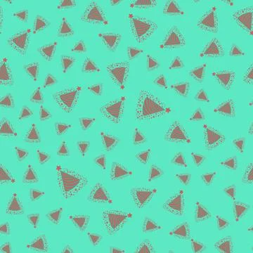 Seamless pattern red Christmas tree made from ribbons. New year vector Stock Illustration