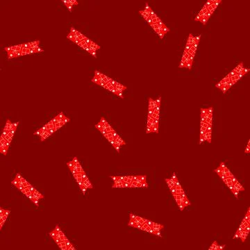 Seamless pattern red christmas washi tape with presents pattern Stock Illustration