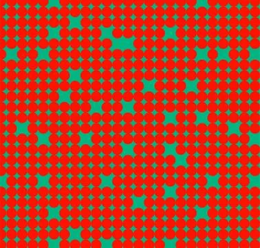 Seamless pattern with red circles on green background Stock-Illustration
