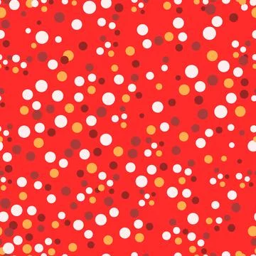 Seamless pattern with red color cute amanita dots. Repeat texture background Stock Illustration