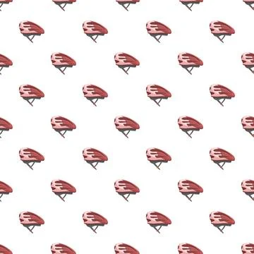 Seamless pattern of red cycling helmets for biking safety Stock Illustration