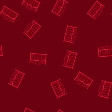 Seamless pattern red decorative fence isolated white background Stock Illustration